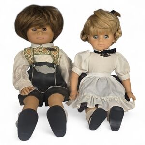 Vintage RARE Hans Gotz Girl & Boy 18" Twin Modell Dolls Hanzel And Gretel ☆